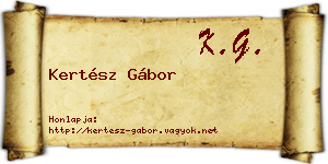 Kertész Gábor névjegykártya
